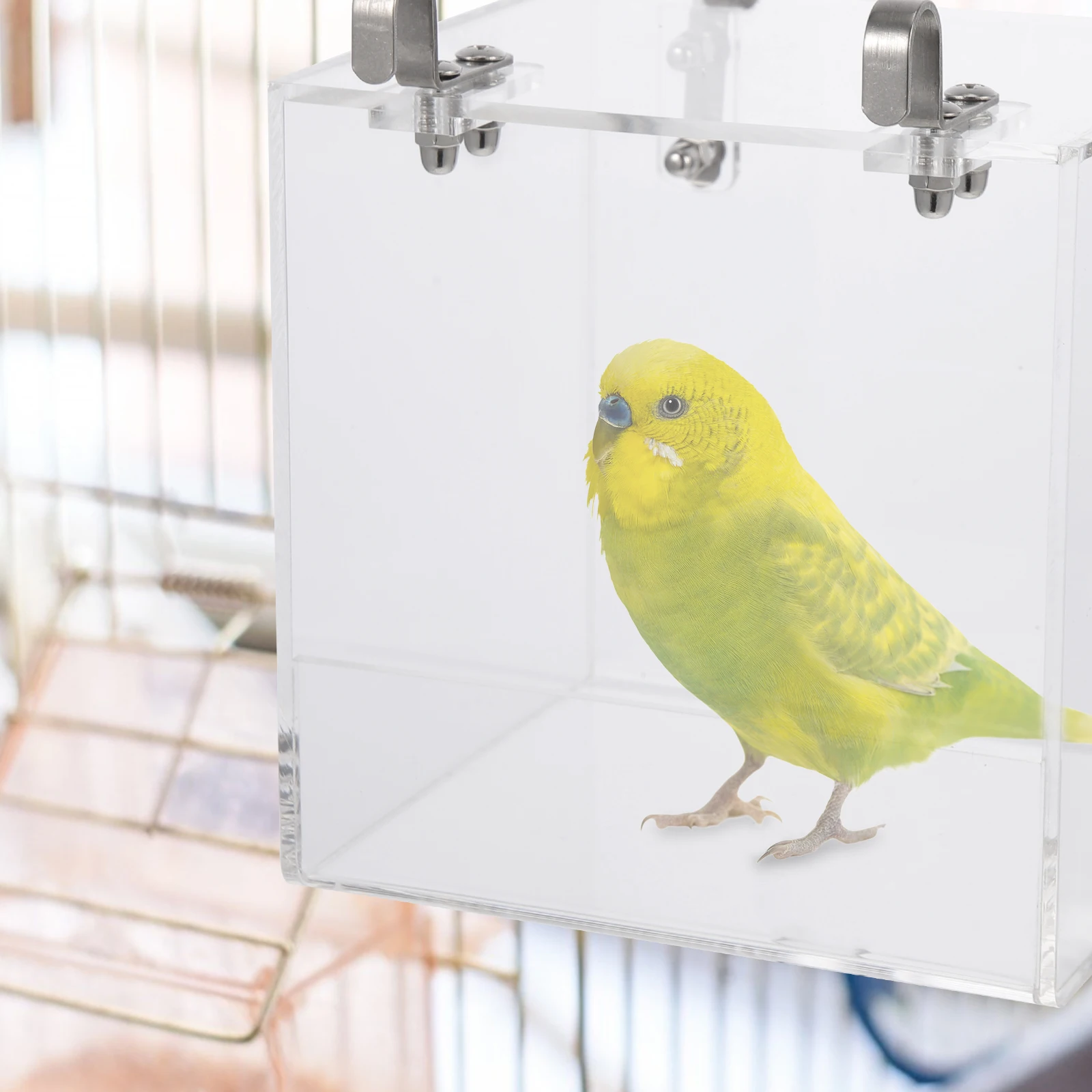 

Bird Bath For Cage Acrylic Small Parrot Finches Shower Box Household Use Bird Bathing Tub Cage Accessories Parrot Bathing