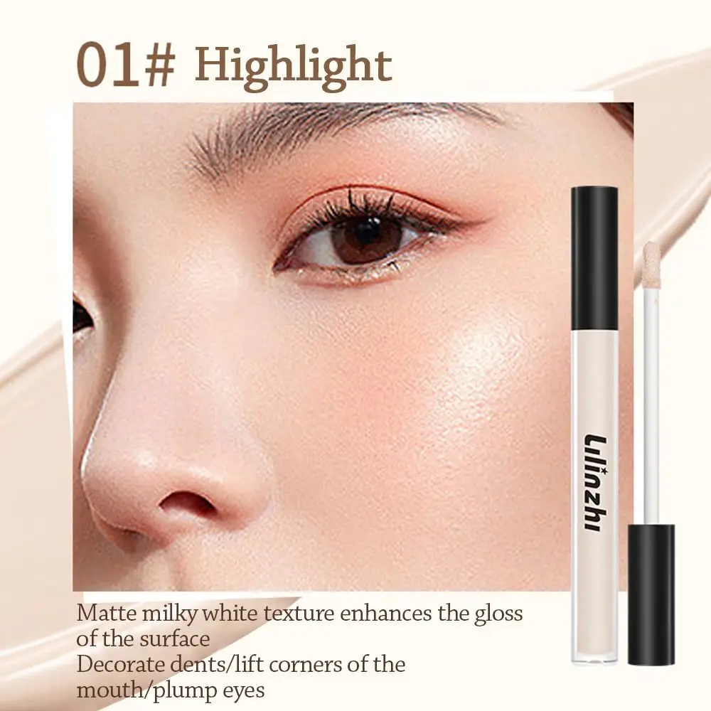 Corretivo líquido para olhos à prova d'água, ilumina a pele, tom quente, contorno facial, iluminadores foscos para beleza feminina