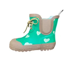 Anti-Slip Kids  Rain Boot Soft Rubber Child  Rain Shoes Lace up Boys Girls Rainboots  Waterproof Mid-Calf Water Shoes