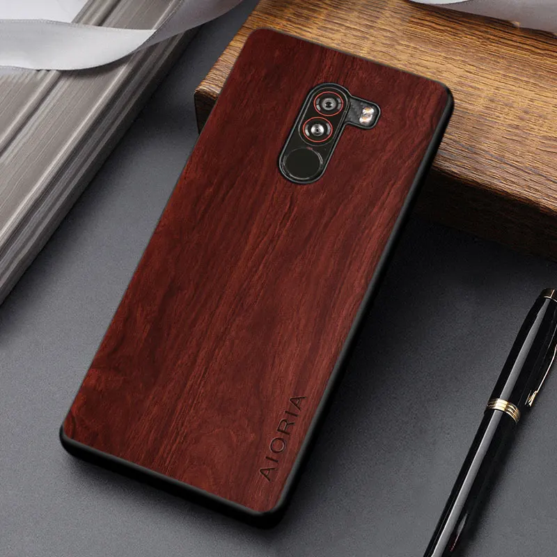 Pokrowiec na Xiaomi Pocophone F1 coque prosta konstrukcja wytrzymały lekki drewniany wzór pokrowiec na pocophone f1 Case funda