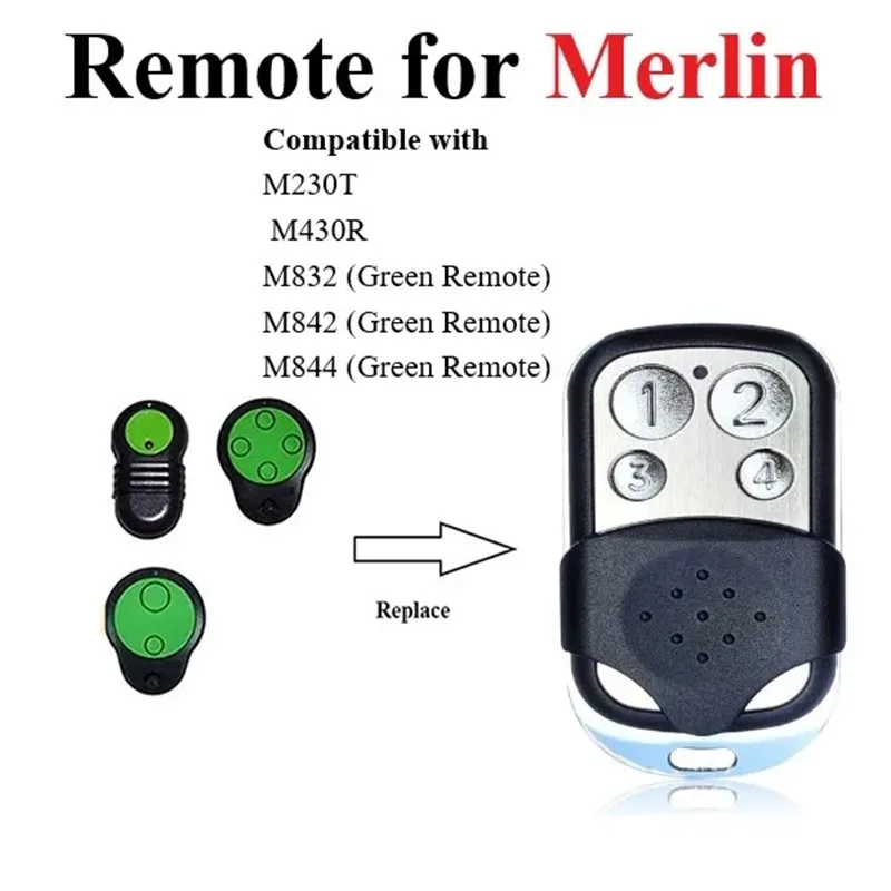 

For Merlin Compatible M832 M230t M430r Prolift Garage Door Remote Control 433.92MHz Rolling Code Gate Opener Replacement