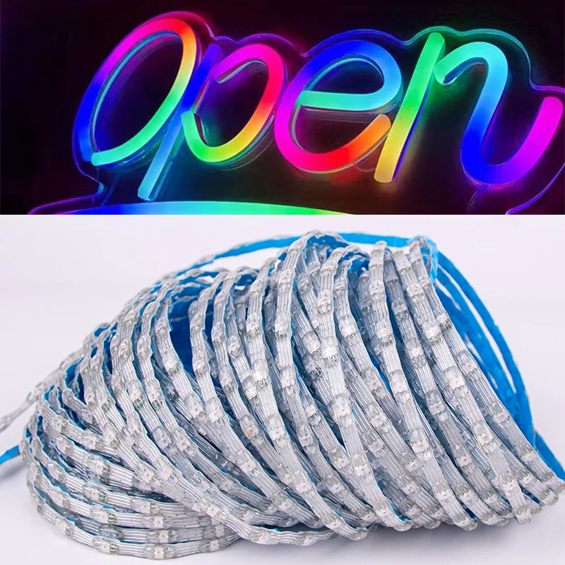 DC12V 4pin 2cm Pitch WS2818 LED Pebble Pixel String Light RGB adressierbar IP67 Clear Wire Backup Data Resume from Break-Point