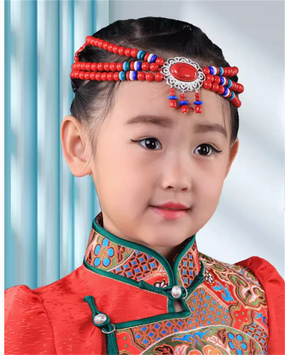 Children's Female Mongolian High end Private Customization Retro Ethnic Tibetan Elements Hairband Accessories