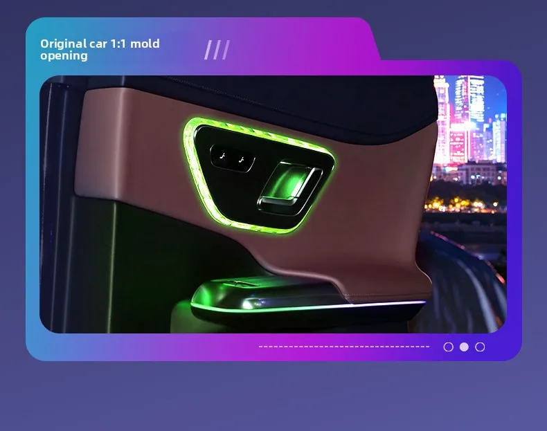 4 Stück RGB LED Kristall-Türgriffrahmen-Zierleisten für Mercedes-Benz C E GLC S Klasse W206 W214 X254 W223, Innenraum-Atmosphärenbeleuchtung – Detail 7