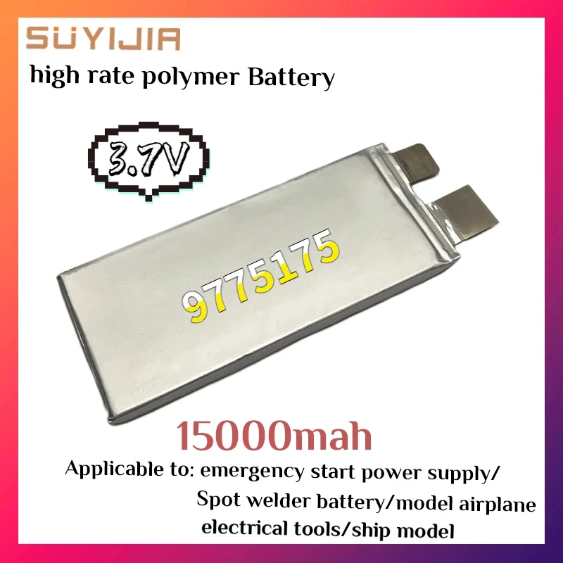 

Polymer Battery 9775175 High Rate Discharge 3.7V 15Ah Lithium Battery Suitable for Model Aircraft Drones Car Models Power Tools