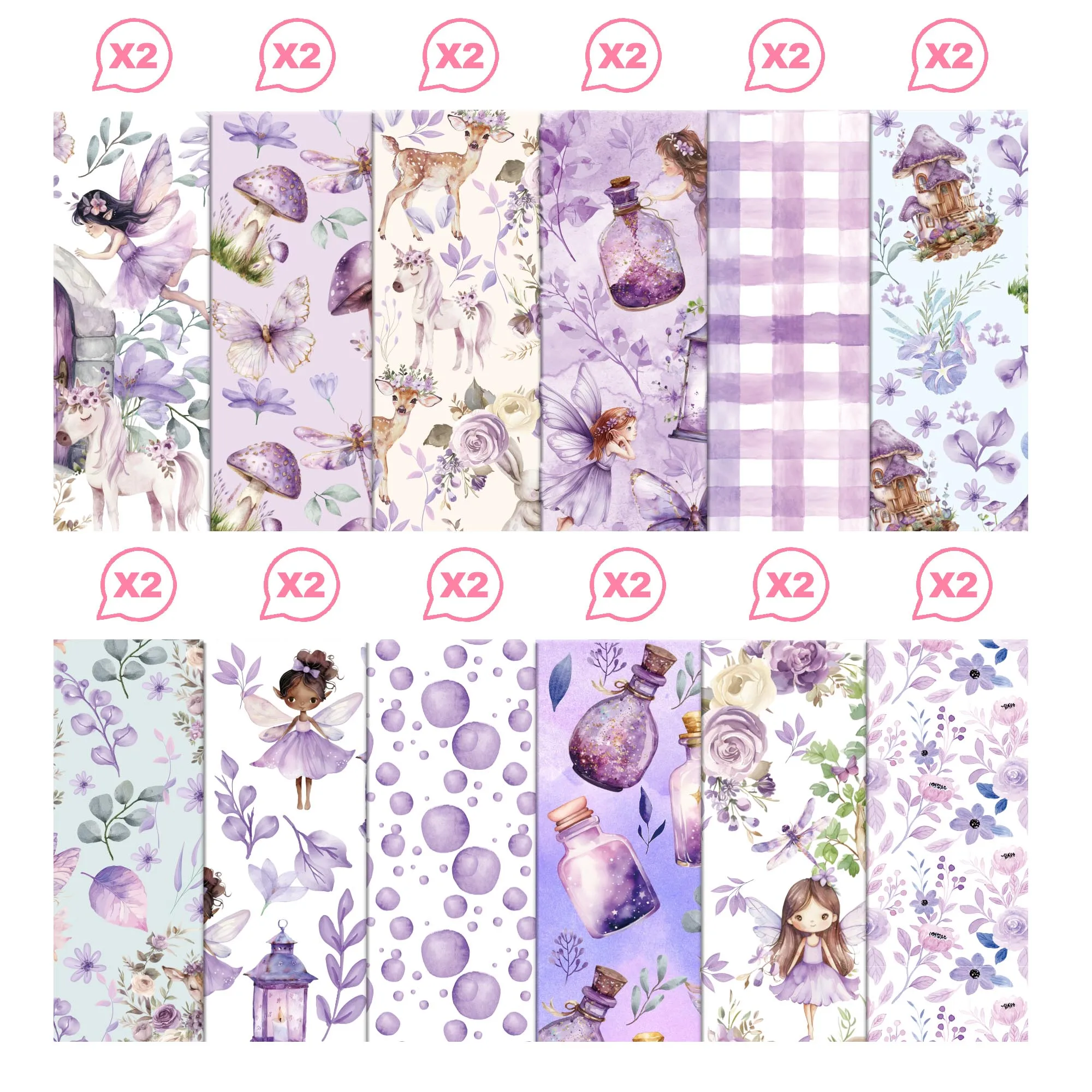 Dreamy Elf Fairy Pattern Washi Tape and Scrapbooking Paper Double-Sided Origami Art Background Photo Album Decor DIY Craft Paper