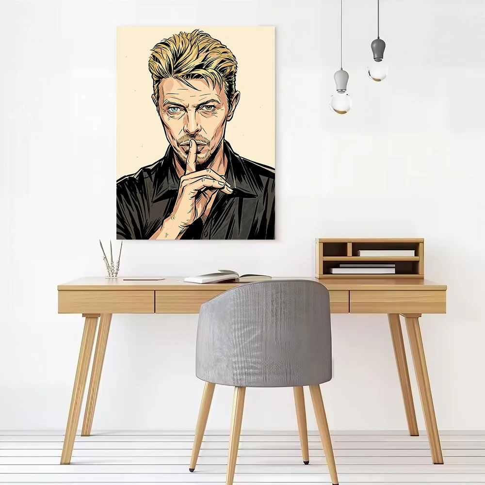 David Bowie Pop Art Portrait Canvas Print Perfect Gift for Fans Lovers Personalized Wall Art Poster for Decor Living Room Mural