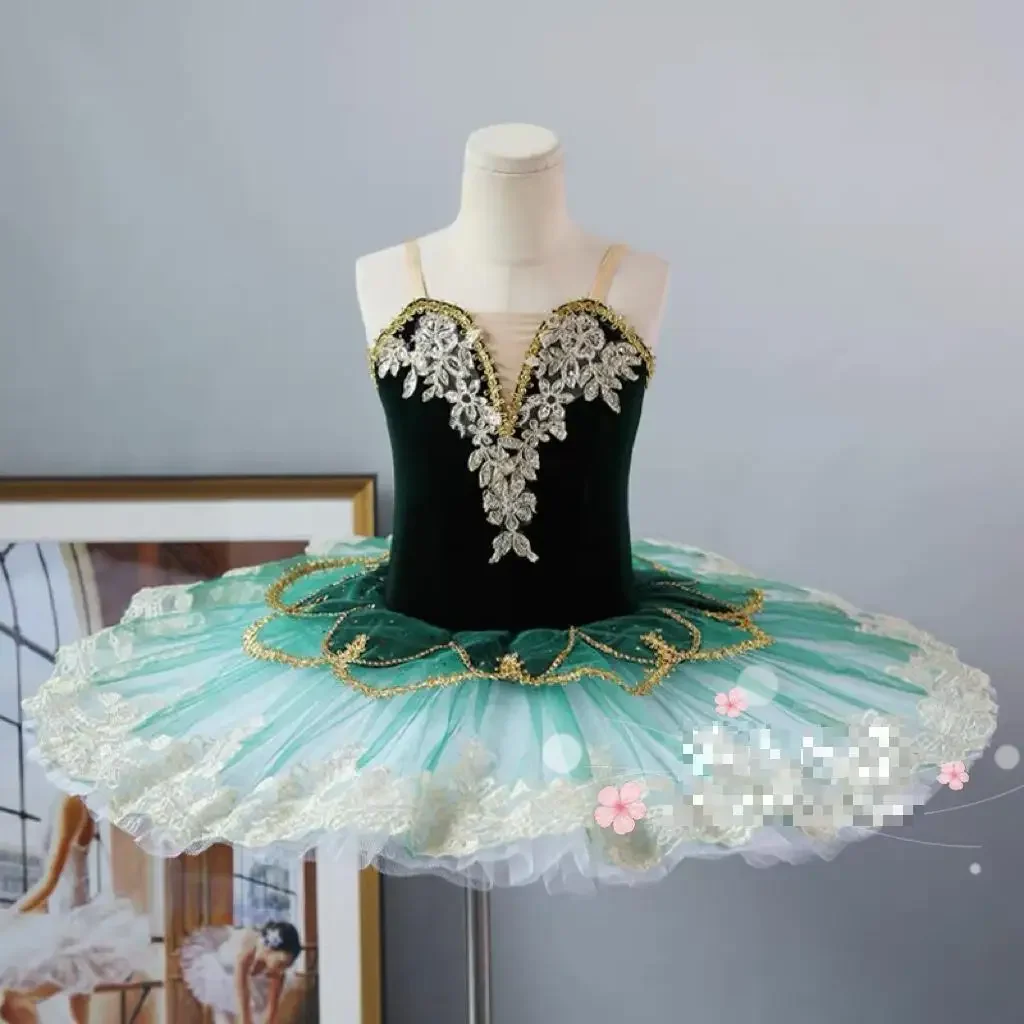 

Beauty Dress Swan Dance Performance Costumes Children Ballet Skirts Professional Ballet Tutu Girls Women Adulto Emerald Sleeping