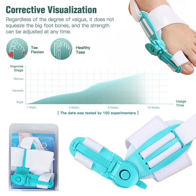 مصحح الورم القابل للتعديل للرجال والنساء ، فاصل إصبع القدم الكبير مانع للإنزلاق ، جبيرة لتخفيف الورم