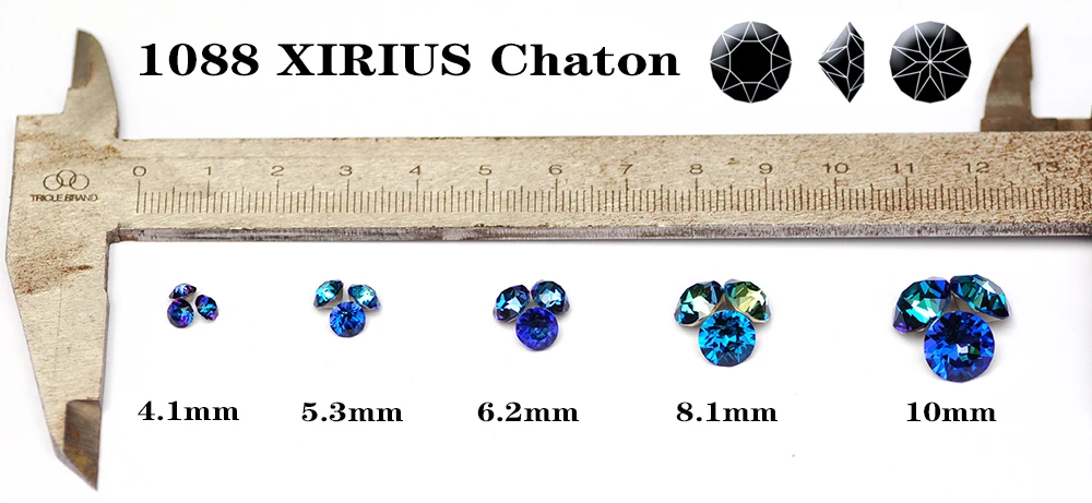 10PCS Super Bunte 5A Xirius Strass DIY Schmuck Machen Glas Perlen Pointback Runde Kleber Auf Nail art Zubehör Kristalle – Detail 1