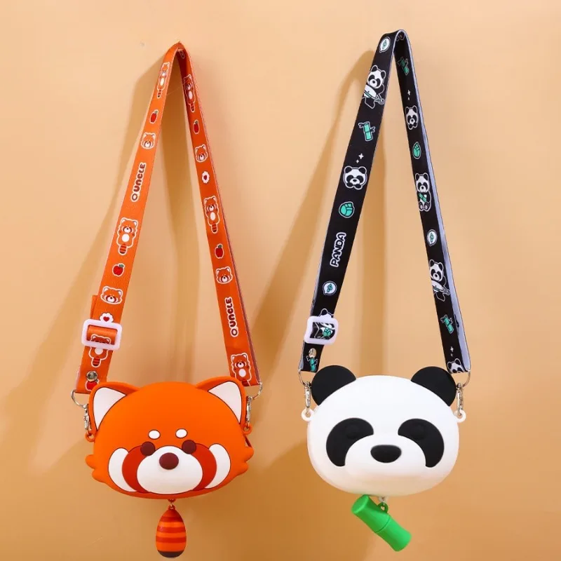 

Kawaii Panda сумка через плечо силиконовая сумка через плечо кошелек кошелек мультяшная мини-сумка с плечевым ремнем для женщин девочек и мальчиков
