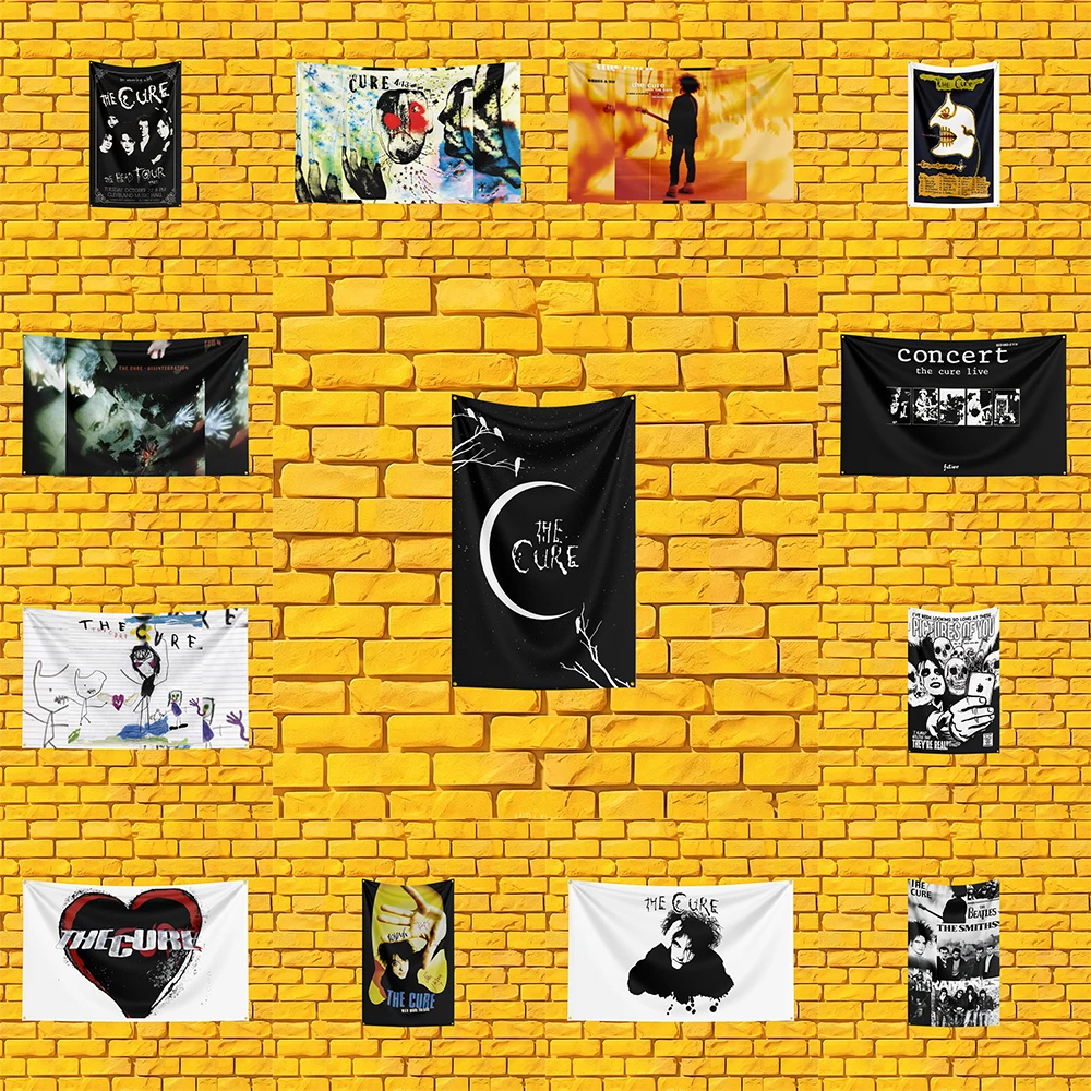 the cure Inspired Rock Band Flag 3x5 FT Polyester Banner For Man Cave Wall Decor Fan Gift
