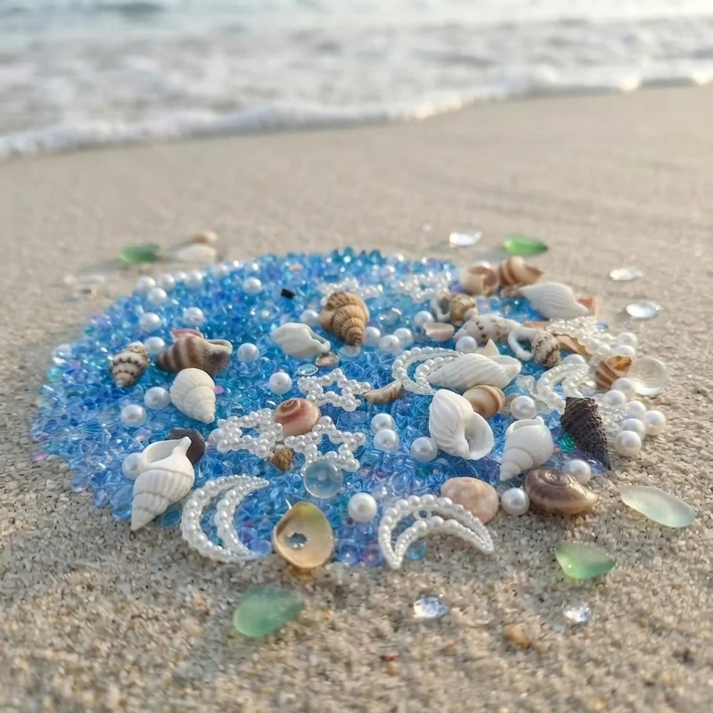 25/50G Marine Theme Resin Filling Star Moon Seashells Blue Shells Crab Starfish Craft Supplies for DIY Jewelry Making Home Decor