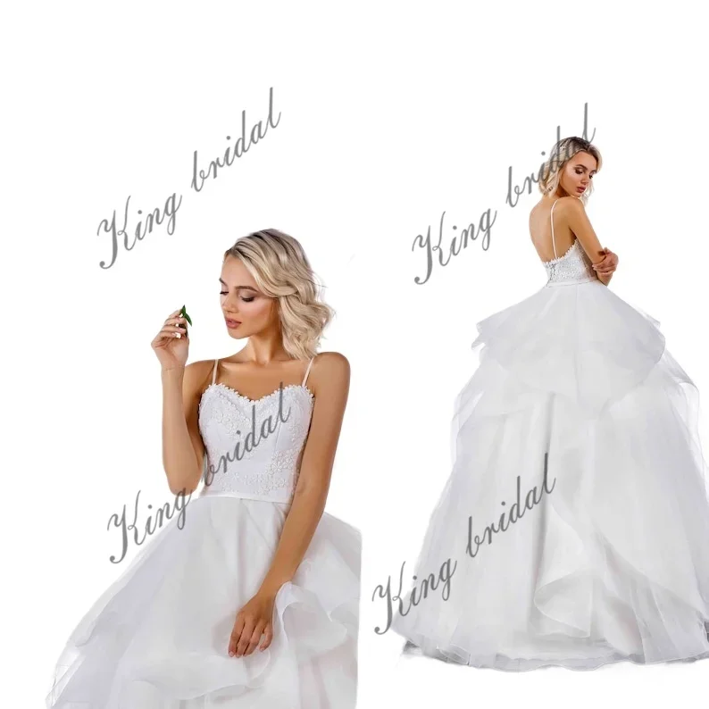 تول ثوب الزفاف الأزهار الحبيب مشد ثوب الزفاف فستان وصيفة الشرف مخصص فساتين الزفاف السباغيتي حزام فستان الزفاف