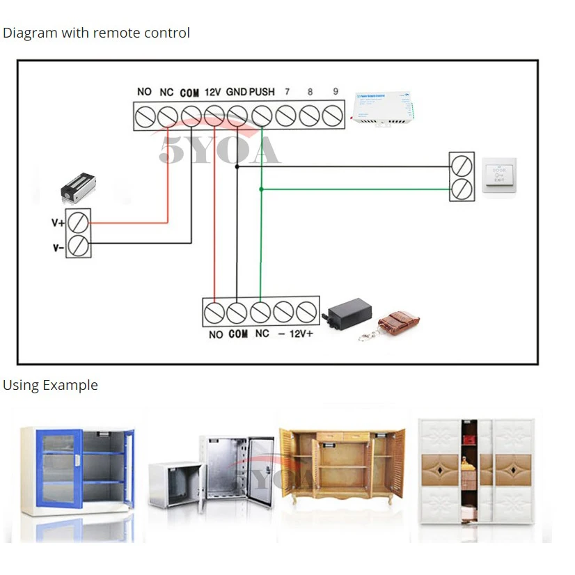 5YOA Magnetic Lock Electronic Door Lock Electric Gate Opener Suction Holding Force Electromagnetic for Access Control System