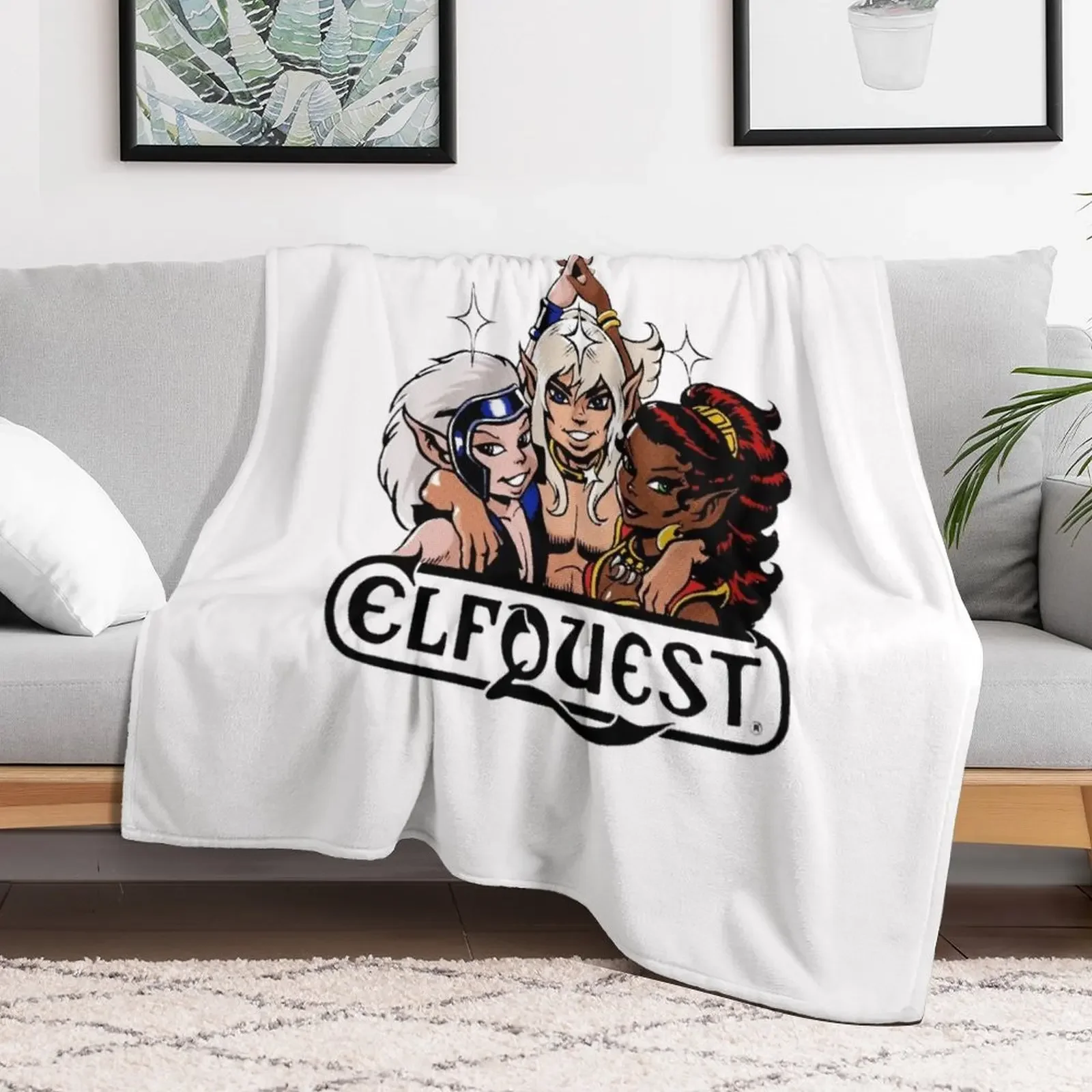 ElfQuest: Retro Trio Throw Blanket Sofa Throw For Decorative Sofa bed plaid Blankets