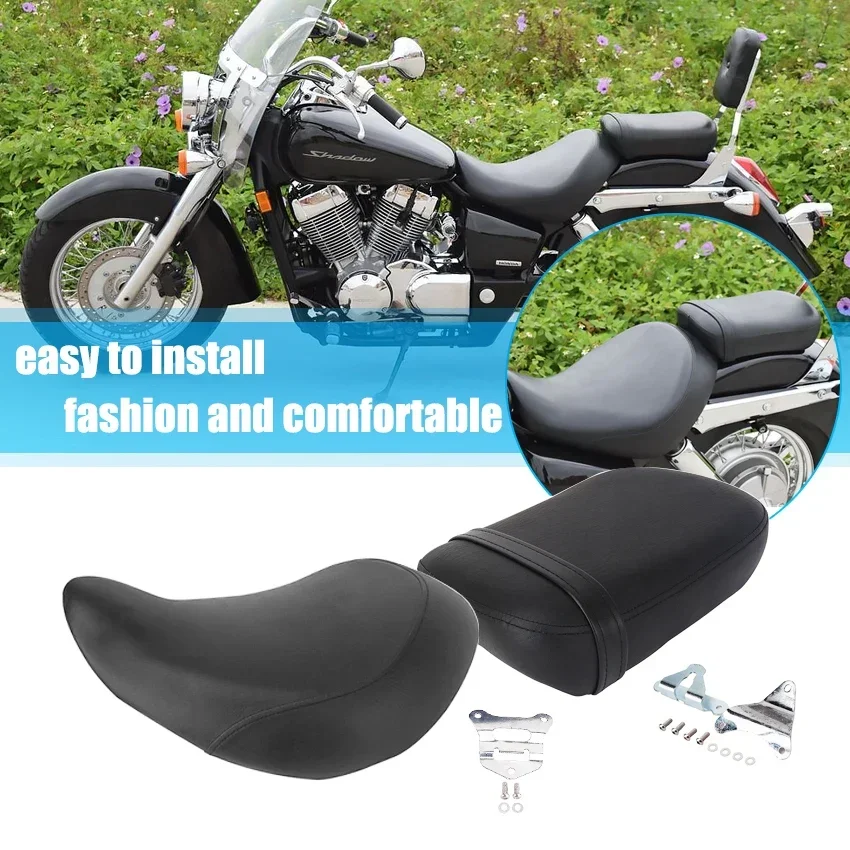 PU Leather Seat Motorcycle Seat Front Driver Rear Passenger Cushion For Honda Shadow VT 750 VT750 ACE VT750C VT750CD 97-03/04-13