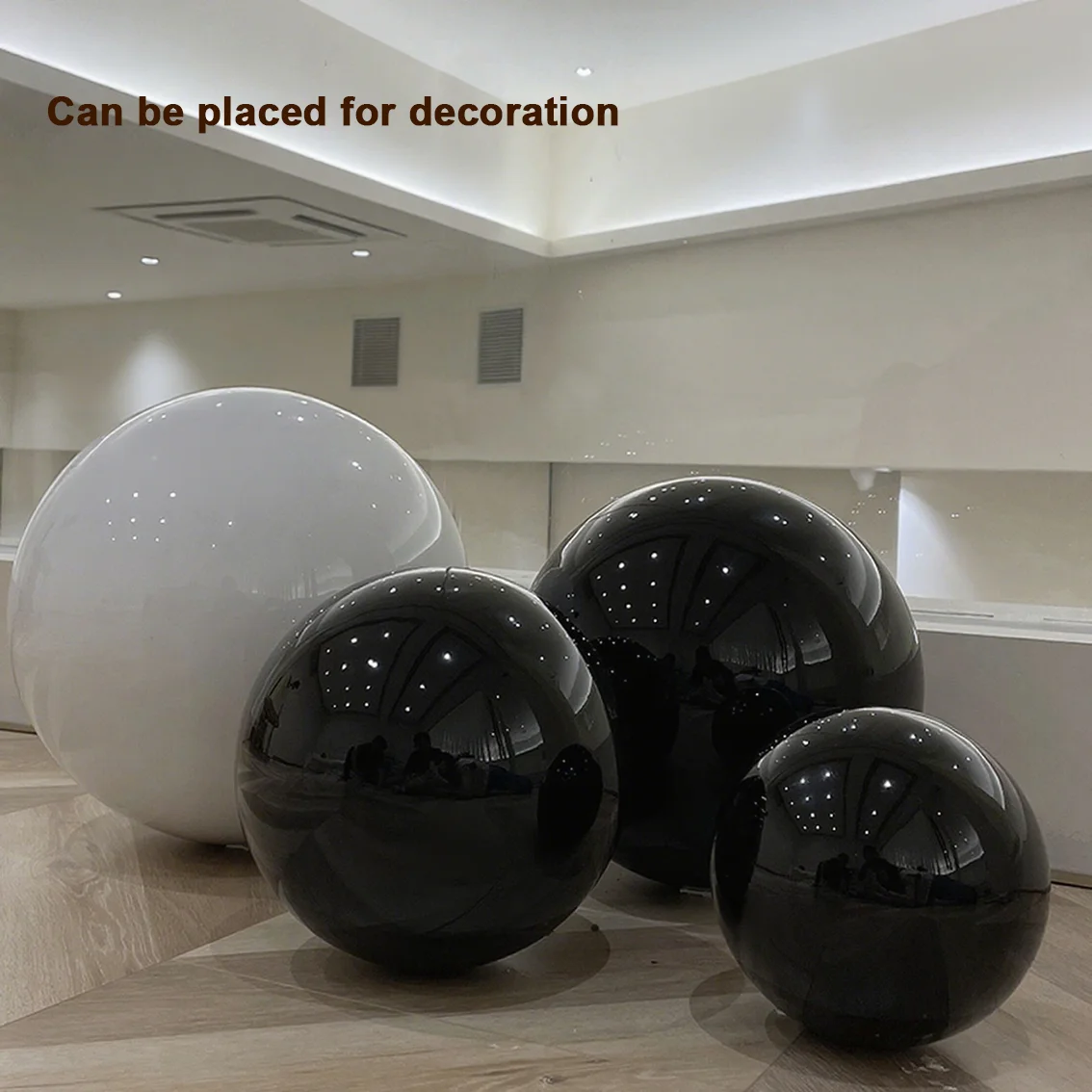 Mirror Black Stainless Steel Rotundity Decorative Sphere Thickness 0.6mm Durable Ball for Store Display Decor and Christmas Even