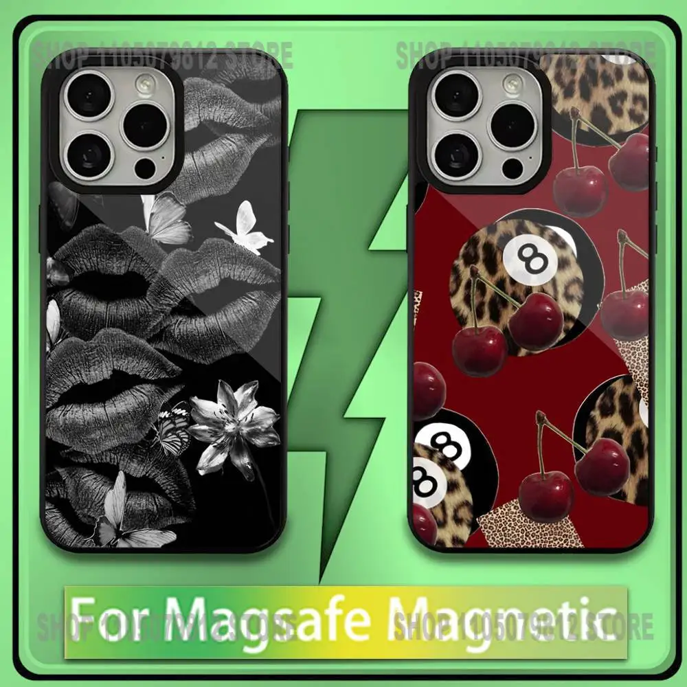 

Sexy leopard lip print Phone Case For iPhone17,16,15,14,13,12,11,Plus,Pro,Max,Mini Soft Magesafe Magnetic Wireless Charge