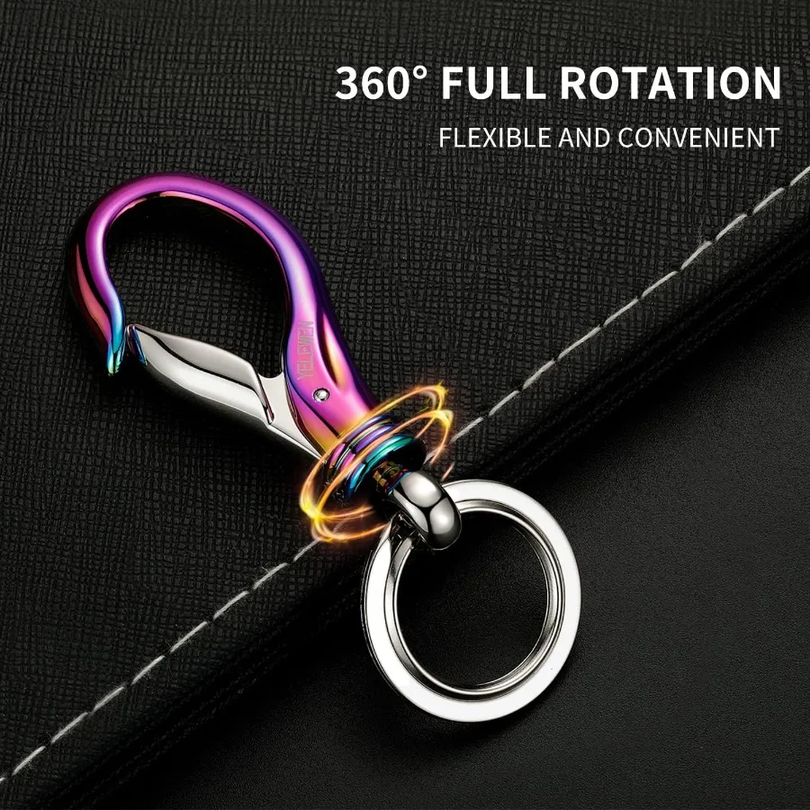 سيارة المفاتيح حلقة تسلق كليب مع 2 حلقات المفاتيح السنانير حامل Pue حزام سلسلة مفاتيح كيرينغ الثقيلة هدية للرجال والنساء