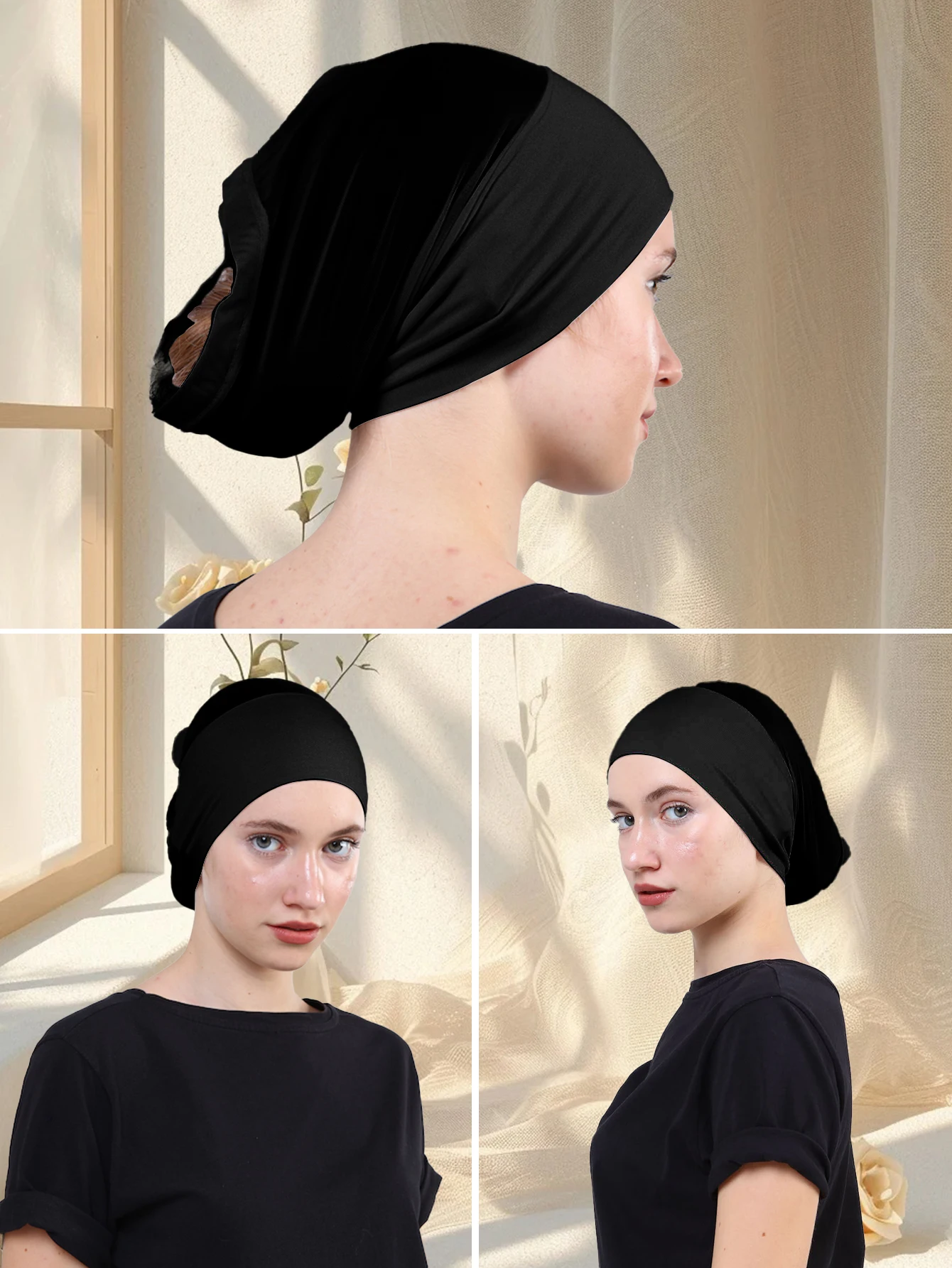 

Islamic style sporty women's headscarf, mesh headscarf, breathable instant headscarf Muslim Instant Turban