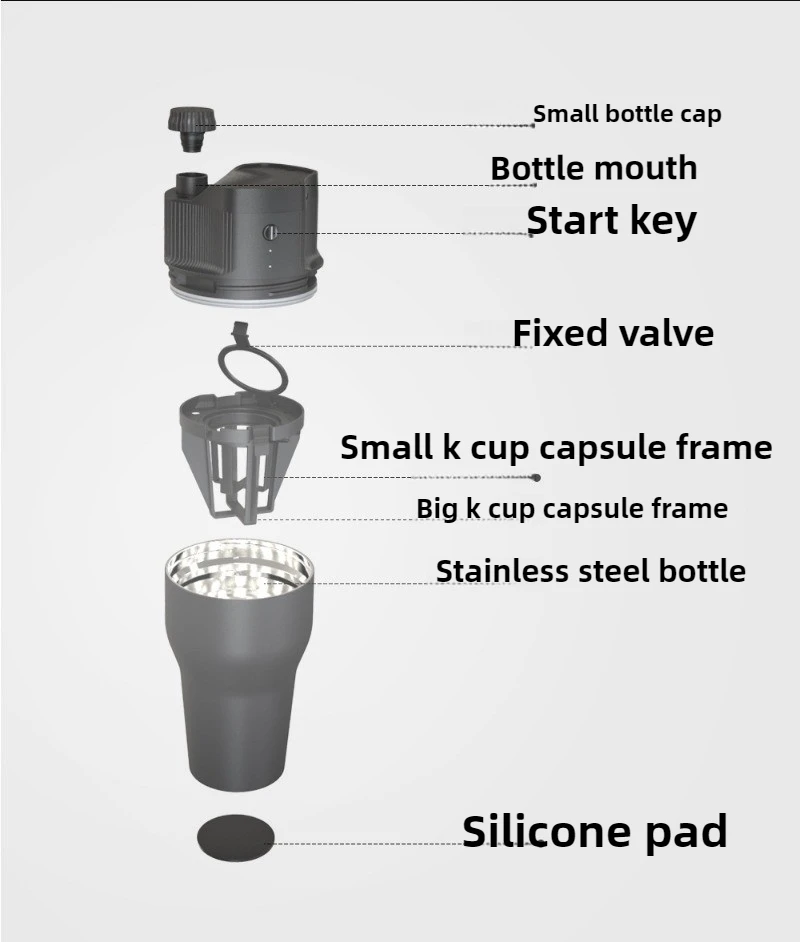 ماكينة صنع القهوة المحمولة نصف اليدوية في الهواء الطلق، شحن USB، كبسولة أوتوماتيكية صغيرة، ماكينة القهوة الأمريكية المحمولة