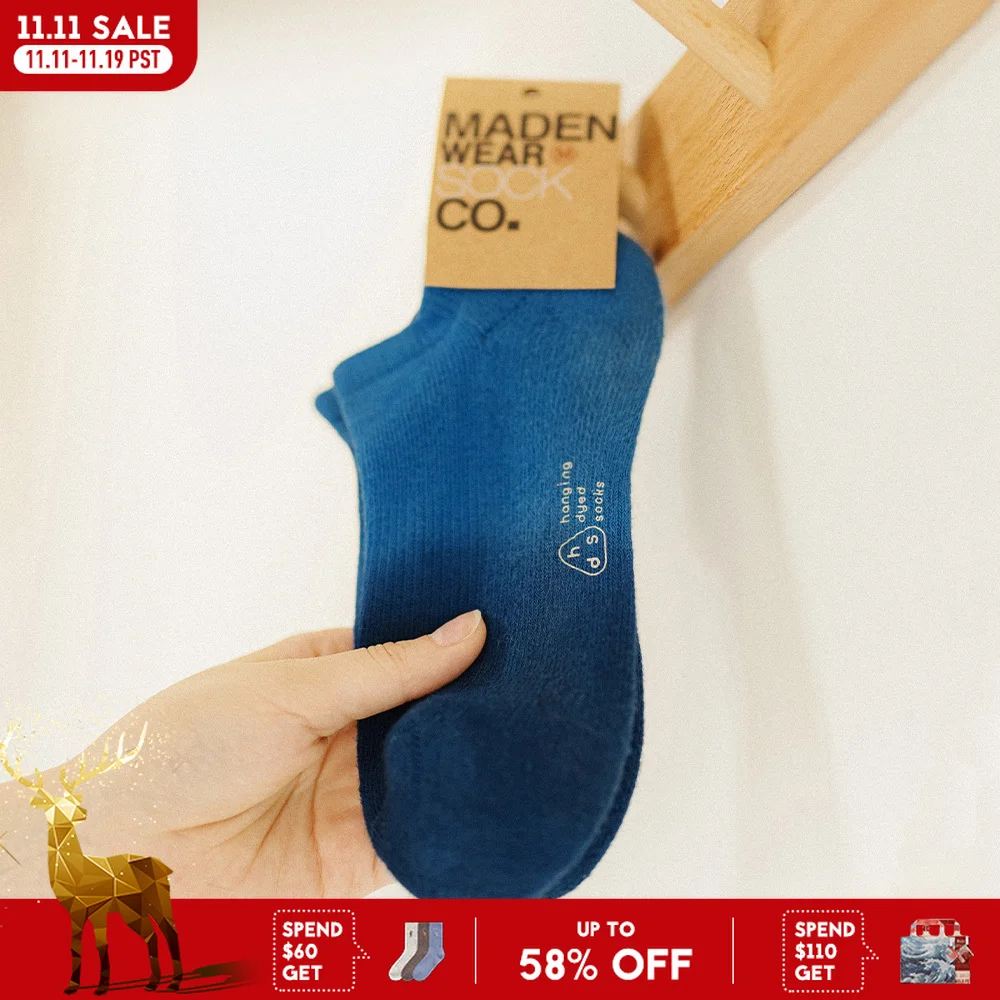 

Maden 1 шт. подтяжки окрашенные синие градиентные носки с микро-эластичными и нескользящими искусственными элементами