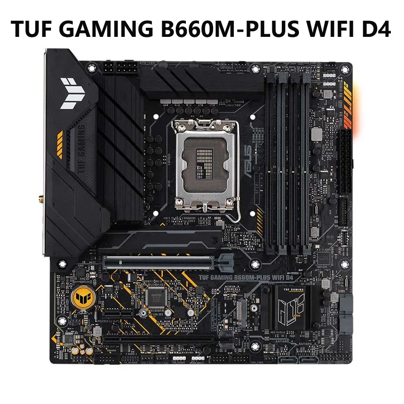 

ASUS TUF GAMING B660M-PLUS WiFi D4 Intel B660 (LGA 1700) mATX Motherboard 10+1 DrMOS Power Stages PCIe 5.0 Support DDR4 5333