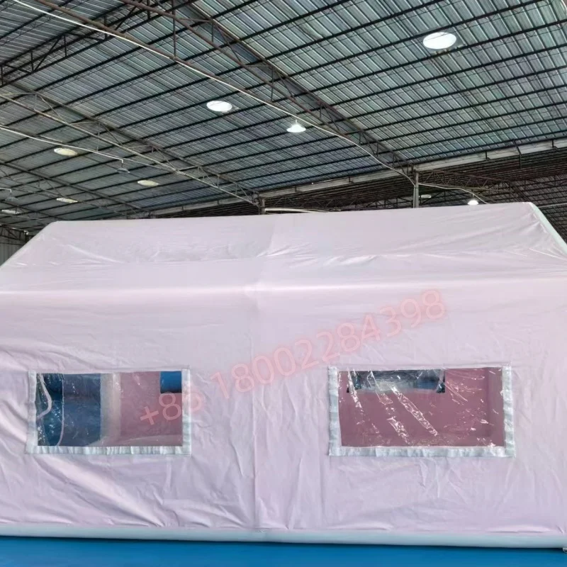 Casa de camping inflable hermética de primera calidad, tienda inflable portátil, tienda de aire inflable a prueba de lluvia con ventanas