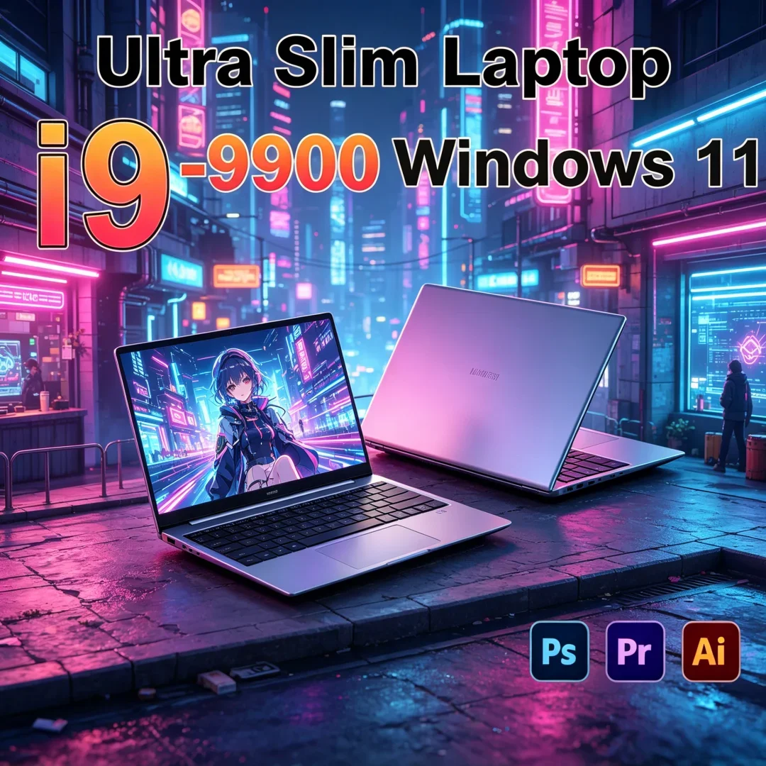 

Sagacious 2026 Dignified 14.1 Inch HD Gaming PC Intel Core I9-9900 Luminous Ultra Slim 32GB 2TB Windows 11 Pro Home Study Laptop