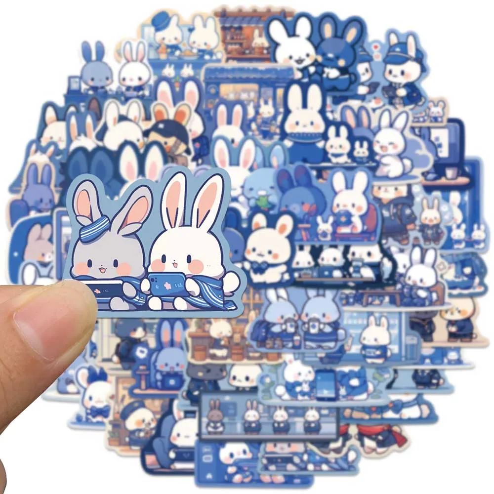 50pcs Waterproof Graffiti Cute Cartoon Animal Rabbit Bunny Stickers For Luggage Laptop Water Bottle Phone Notebook Vinyl Decals