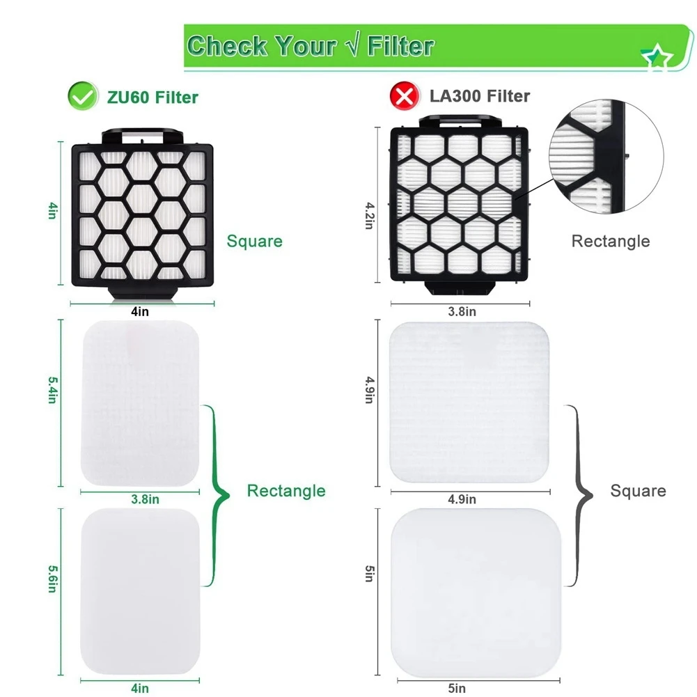 

A24R Replacement HEPA Filters For Shark ZU60 NV255 NV251 Vacuum Cleaner Accessories Compare To Part 1238FT60 & 1239FT60