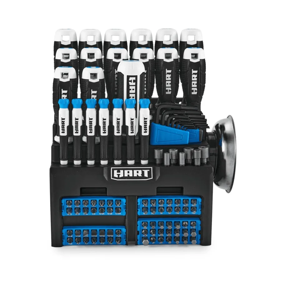 

110-piece screwdriver set with comprehensive assortment for professional and DIY applications featuring precision-engineered bi