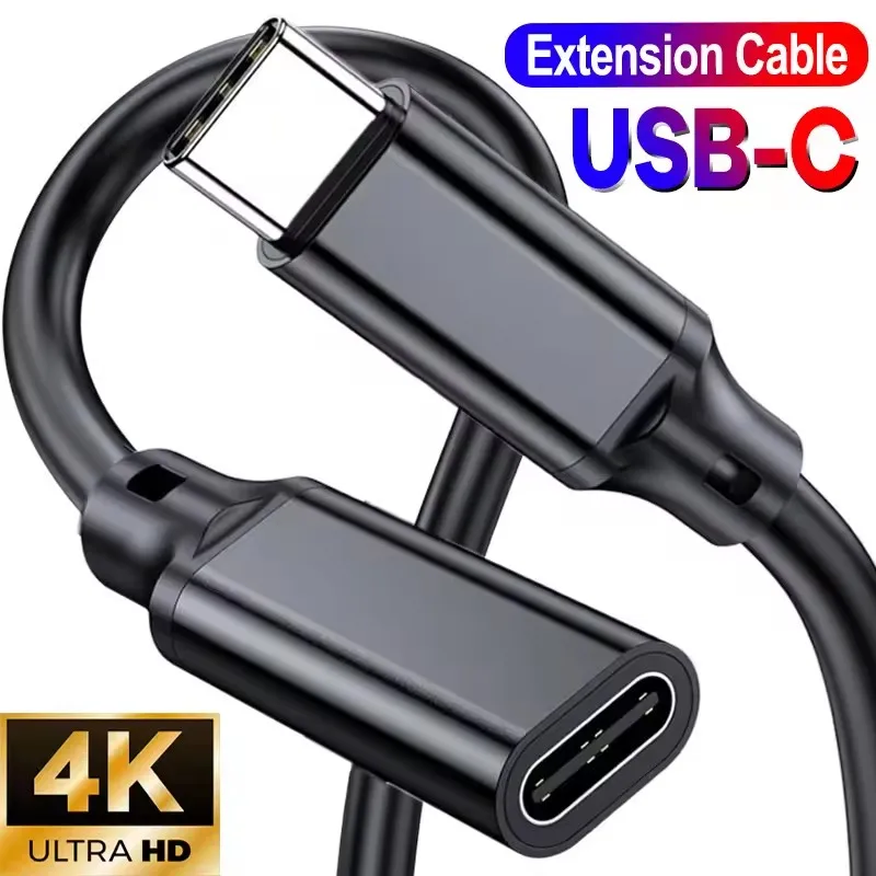 Male USB C To Type-C Female Extension Cable TypeC Data Transfer Cables USB C Cable Fast Charging Cord Line For Laptop PC Switch