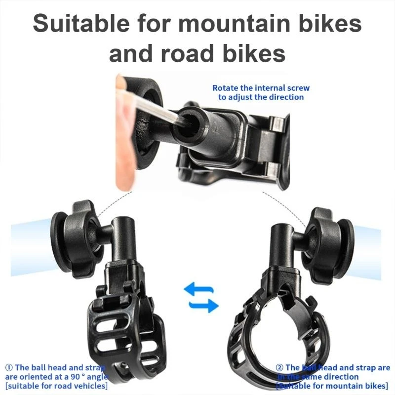 

Universals Bike Handlebars Light Holder 360 Rotating Bicycles Flashlight Mount