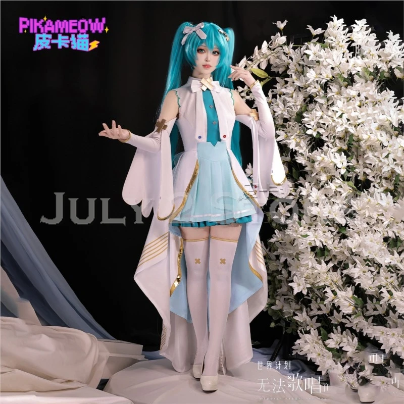 

Anime Cosplay Women Anime Game Project Sekai Cosplay Diva Mikku Cosplay Costume Wig Elegant Long Cape Dress New Outfit Halloween