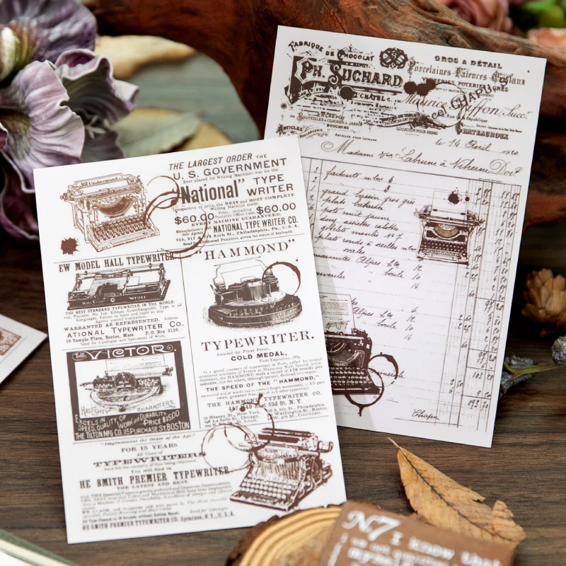 آلة كاتبة الفيلم العتيق فرك على ملصق غير المرغوب فيه مجلة ديكو كرافت لوازم ملصقات نقل الجملة الرجعية لسكرابوكينغ