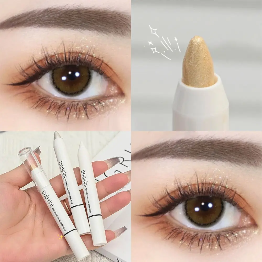 Highlight Eyeshadow Pencil Eyeshadow Stick Long Lasting Pearlescent White Glitter Silk Highlighter Multi Uasge Matte White
