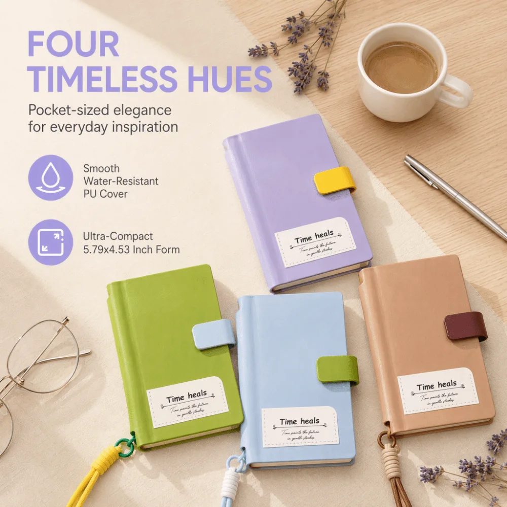 Portable Small notebook Smooth Writing Thick Paper Diary notebook Lovely Color Options Mini Daily Agenda Notebook