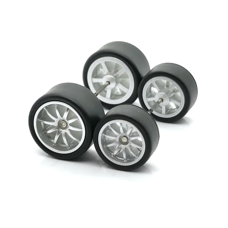 Grande roue décalée avant et arrière pour voiture, alliage 1/64, série BMS, doré, argenté, doré, argent, 11.2mm + 13mm, 1 jeu