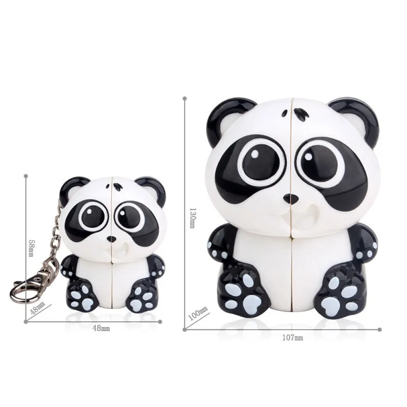 Animal Cube Yuxin Cartoon Animal Design 2x2 Magic Cube Rabbit Panda Tiger 2x2 Mini Keychain Puzzle Toys For Children Kids Gift