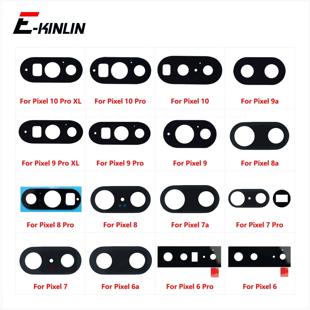 Back Rear Camera Lens Glass Ring Cover With Sticker For Google Pixel 6 7 8 9 10 Pro XL 9a 8a Replacement Parts