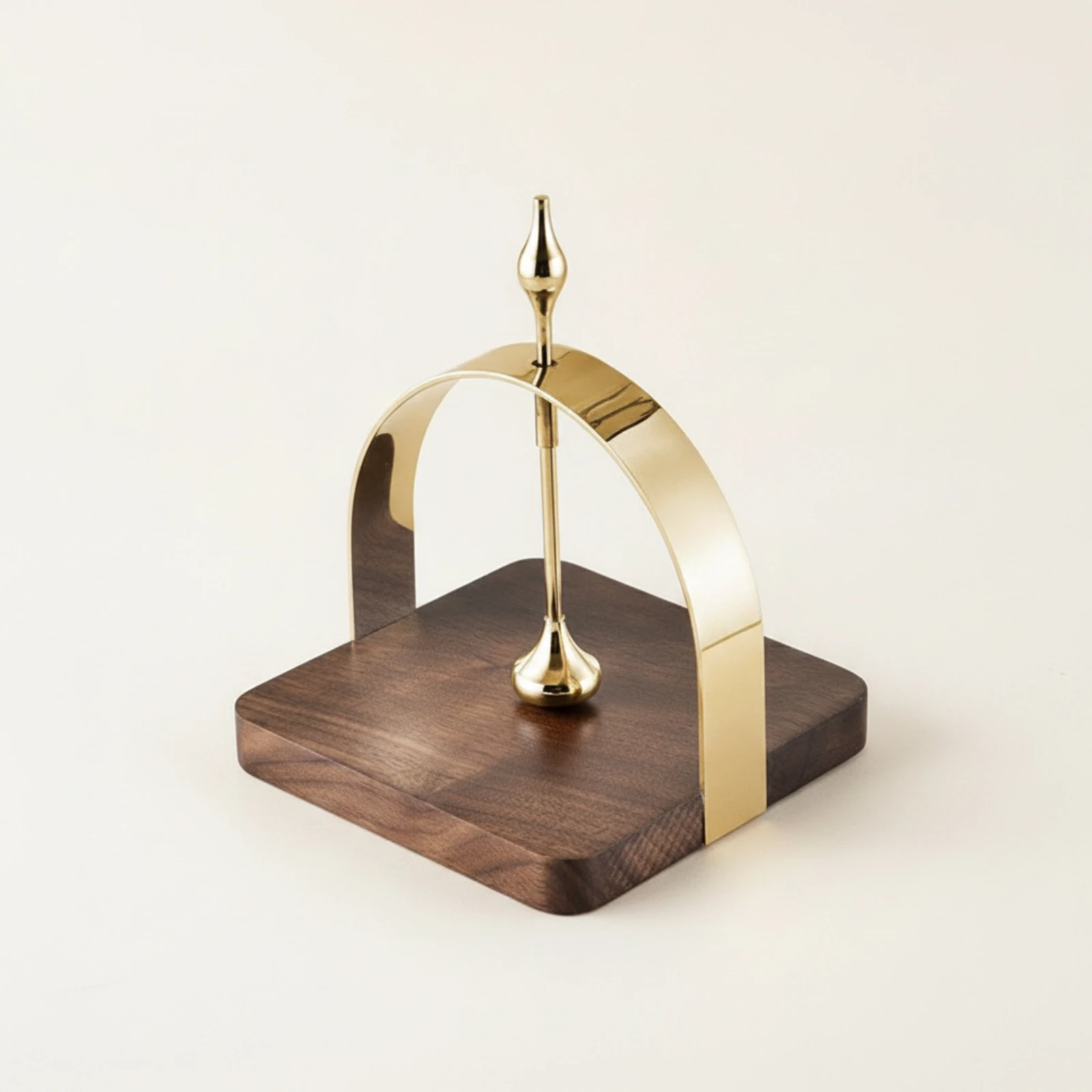Tissue Rack with Wood Base Minimalist Tabletop Tissue Holder Contemporary Metal for Countertop, Desk