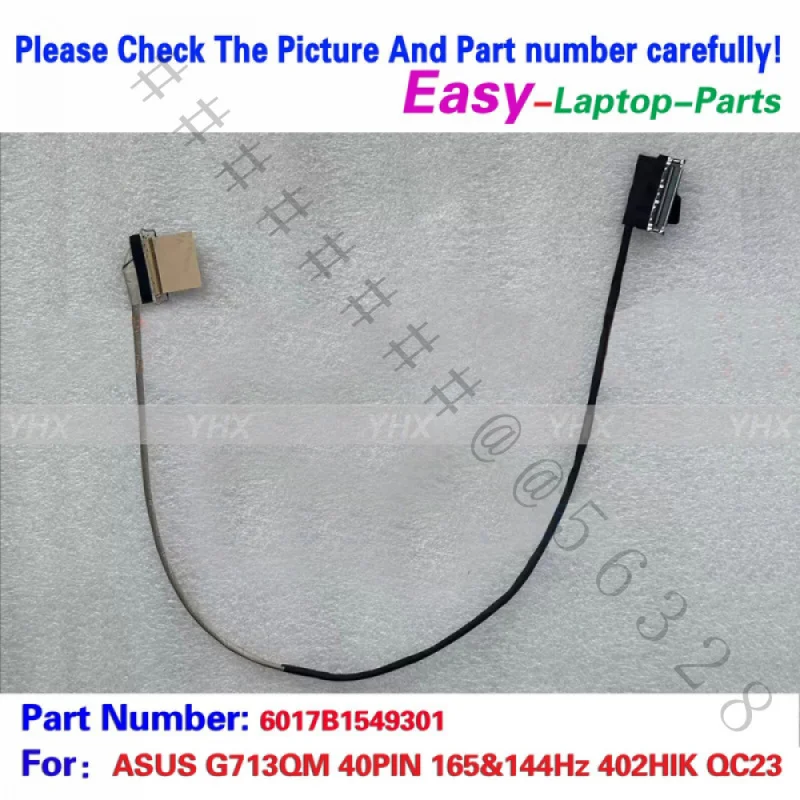 SSS+New 40‑Pin 144&165Hz FHD EDP Screen Cable For ASUS G713QM 402HIK QC23 P/N 6017B1549301 Laptop Replacement Repair Part