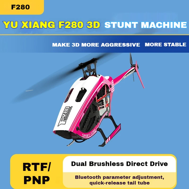 

Yuxiang RC Plane F280 Helicopter Dual Brushless Direct Drive Six-Channel 3D Aerobatic Inverted Flight Model Great Gift for Kids