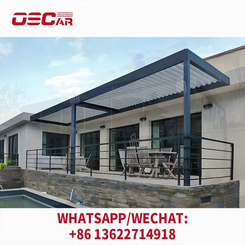 

Регулируемая уличная жалюзированная стеклянная пергола по индивидуальному заказу, современный моторизованный алюминий для садов, патио, дворов, перголей