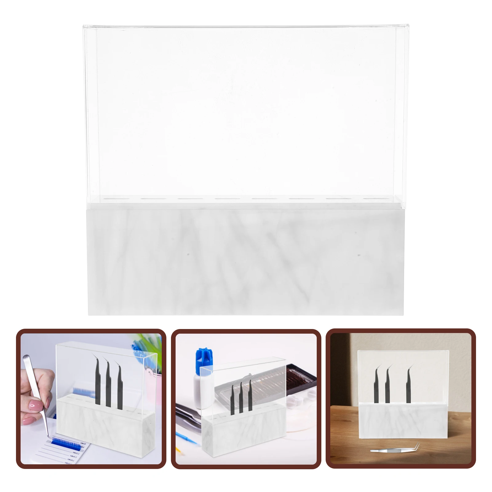

Tweezers Display Rack Shelf Eyelash Stand Monitor Makeup Holder Acrylic for Storage Beauty