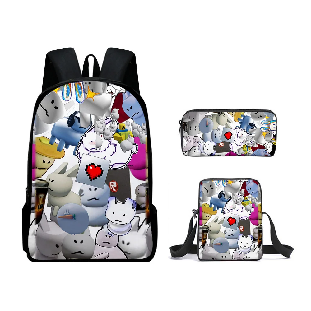 

3 шт./компл. 3D игра Forsaken Gubby для учащихся начальной и средней школы, школьный рюкзак, сумка для обеда, сумка-карандаш, школьная сумка