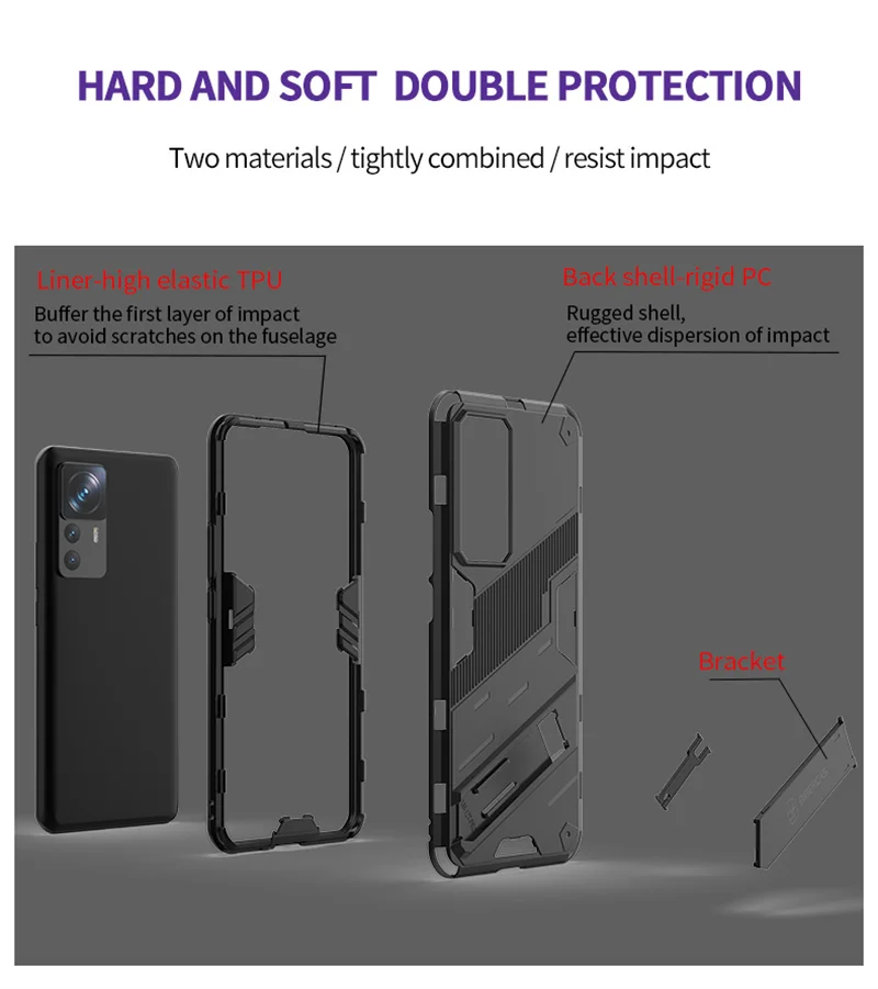 For Xiaomi 12T Pro Case Shockproof Kickstand Magnetic Holder Armor Phone Cover For Xiaomi Mi12T Mi 12T 12 T Pro Xiaomi12T Fundas