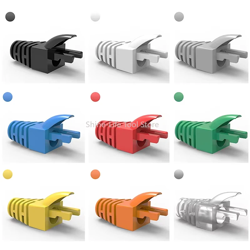 CAT6 RJ45 Ethernet Network Cable Crystal Head Sheath Adapter Cap Multicolour Cable Connector Plug Cover
